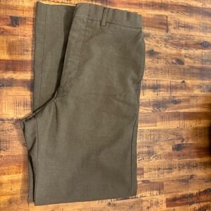 Mens Wool Serge Trousers Olive Green Military Style Size 33 x 36